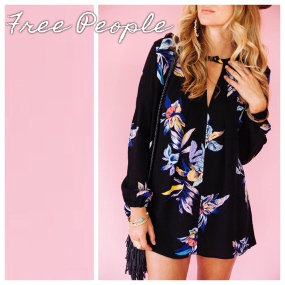 Free People | Electric Orchid Print Boho Swing Top - Picture 3 of 7